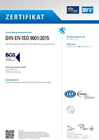 DIN ISO 9001 Zertifikat